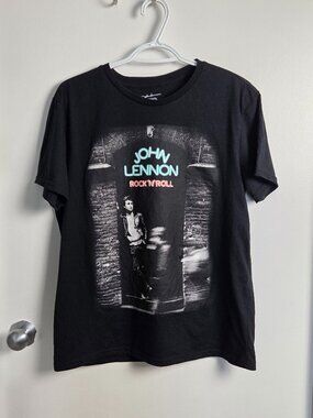 John Lennon Rock ‘n’ Roll Graphic T-Shirt Unisex Size L Black